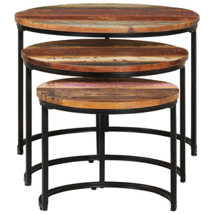 vidaXL Nesting Tables 3 pcs Solid Reclaimed Wood