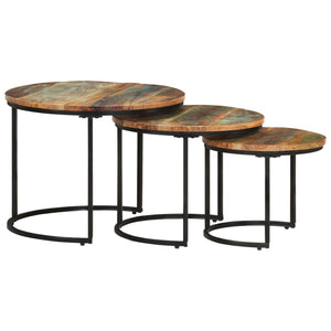 vidaXL Nesting Tables 3 pcs Solid Reclaimed Wood