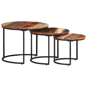 vidaXL Nesting Tables 3 pcs Solid Reclaimed Wood