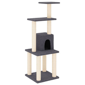 vidaXL Cat Tree with Sisal Scratching Posts Dark Grey 105 cm