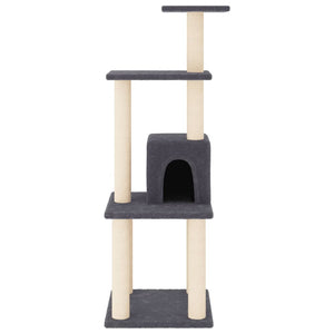 vidaXL Cat Tree with Sisal Scratching Posts Dark Grey 105 cm