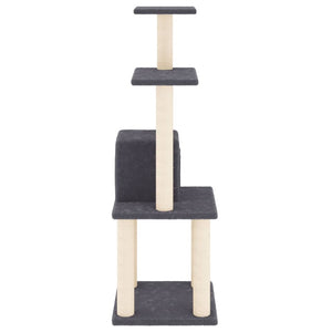 vidaXL Cat Tree with Sisal Scratching Posts Dark Grey 105 cm