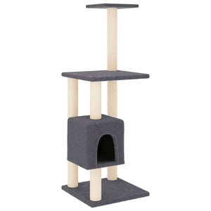 vidaXL Cat Tree with Sisal Scratching Posts Dark Grey 104 cm