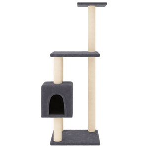 vidaXL Cat Tree with Sisal Scratching Posts Dark Grey 104 cm