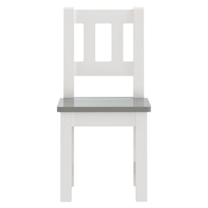 vidaXL 3 Piece Children Table and Chair Set White and Grey MDF