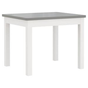 vidaXL 3 Piece Children Table and Chair Set White and Grey MDF