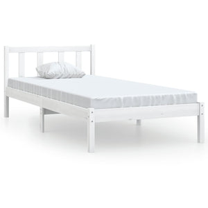 810073 vidaXL Bed Frame without Mattress White Solid Wood 100x200 cm