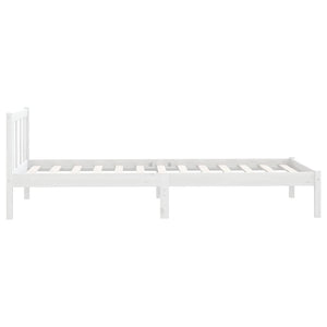 810073 vidaXL Bed Frame without Mattress White Solid Wood 100x200 cm