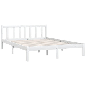 810093 vidaXL Bed Frame without Mattress White Solid Wood 160x200 cm