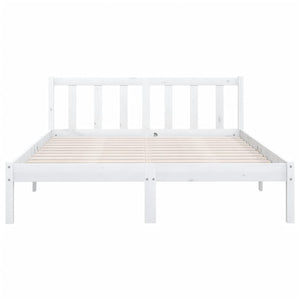 810093 vidaXL Bed Frame without Mattress White Solid Wood 160x200 cm