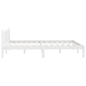 810093 vidaXL Bed Frame without Mattress White Solid Wood 160x200 cm