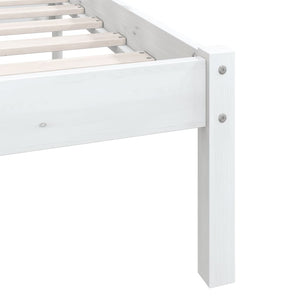 810093 vidaXL Bed Frame without Mattress White Solid Wood 160x200 cm