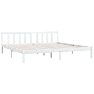 810103 vidaXL Bed Frame without Mattress White Solid Wood 200x200 cm