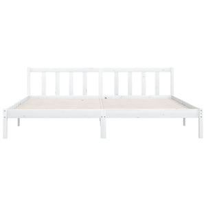 810103 vidaXL Bed Frame without Mattress White Solid Wood 200x200 cm