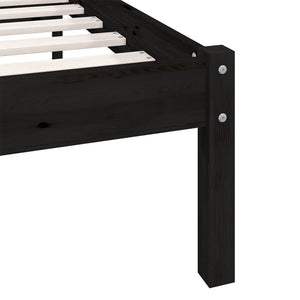 810106 vidaXL Bed Frame without Mattress Black Solid Wood 200x200 cm