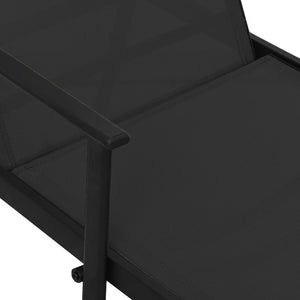 vidaXL Sun Lounger Steel and Textilene Fabric Black