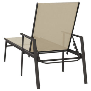 vidaXL Sun Lounger Steel and Textilene Fabric Cream