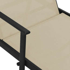 vidaXL Sun Lounger Steel and Textilene Fabric Cream