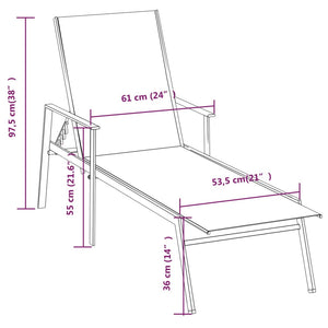 vidaXL Sun Lounger Steel and Textilene Fabric Cream