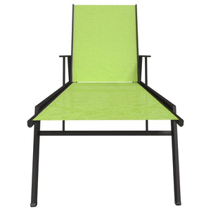 vidaXL Sun Lounger Steel and Textilene Fabric Green