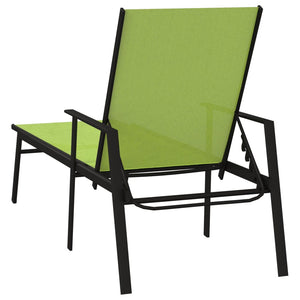 vidaXL Sun Lounger Steel and Textilene Fabric Green