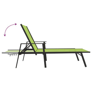 vidaXL Sun Lounger Steel and Textilene Fabric Green