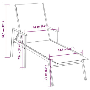 vidaXL Sun Lounger Steel and Textilene Fabric Green