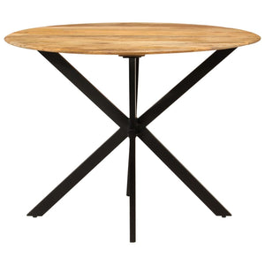 vidaXL Dining Table Ø110x78 cm Solid Wood Mango and Steel