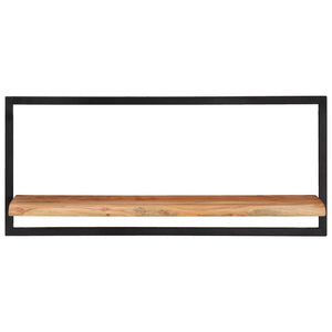 vidaXL Wall Shelves 2 pcs 80x25x35 cm Solid Wood Acacia and Steel