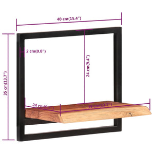 vidaXL Wall Shelves 2 pcs 40x24x35 cm Solid Wood Acacia and Steel