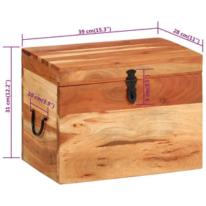 vidaXL Storage Box 39x28x31 cm Solid Wood Acacia