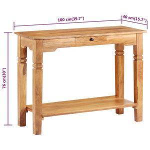 vidaXL Console Table 100x40x76 cm Solid Acacia Wood