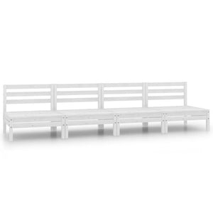 vidaXL 4 Piece Garden Lounge Set White Solid Pinewood