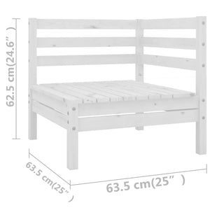 vidaXL 9 Piece Garden Lounge Set White Solid Pinewood