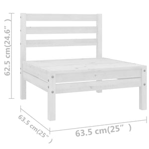 vidaXL 6 Piece Garden Lounge Set White Solid Pinewood