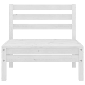 vidaXL 9 Piece Garden Lounge Set White Solid Pinewood