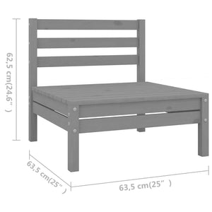 vidaXL 4 Piece Garden Lounge Set Grey Solid Pinewood