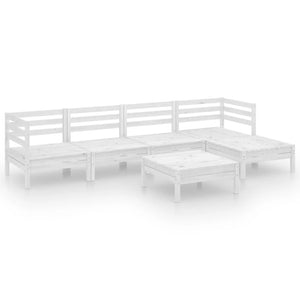 vidaXL 6 Piece Garden Lounge Set Solid Pinewood White