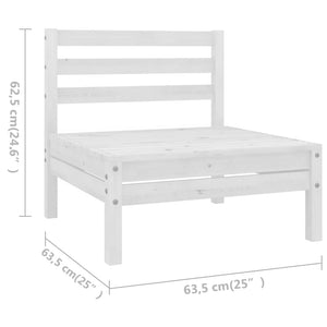 vidaXL 6 Piece Garden Lounge Set Solid Pinewood White