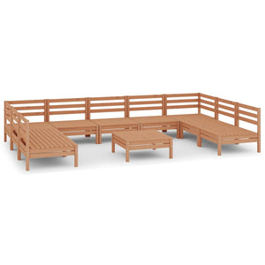 vidaXL 10 Piece Garden Lounge Set Honey Brown Solid Wood Pine