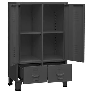 vidaXL Industrial Wardrobe Anthracite 67x35x107 cm Steel