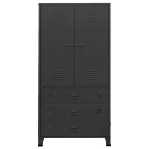 vidaXL Industrial Wardrobe Black 90x50x180 cm Metal