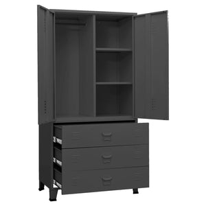 vidaXL Industrial Wardrobe Anthracite 90x50x180 cm Metal