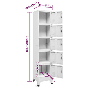 vidaXL Locker Cabinet Light Grey 38x40x180 cm Steel