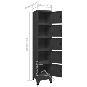 vidaXL Locker Cabinet Anthracite 38x40x180 cm Steel