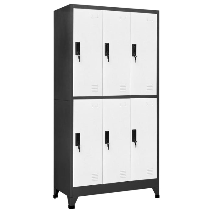 vidaXL Locker Cabinet Anthracite and White 90x45x180 cm Steel