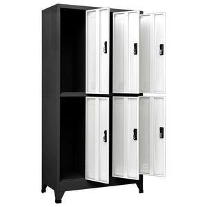 vidaXL Locker Cabinet Anthracite and White 90x45x180 cm Steel