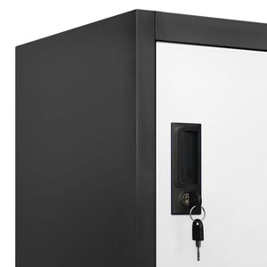 vidaXL Locker Cabinet Anthracite and White 90x45x180 cm Steel