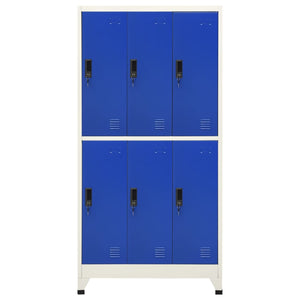 vidaXL Locker Cabinet Grey and Blue 90x45x180 cm Steel