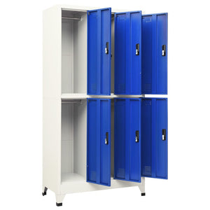 vidaXL Locker Cabinet Grey and Blue 90x45x180 cm Steel